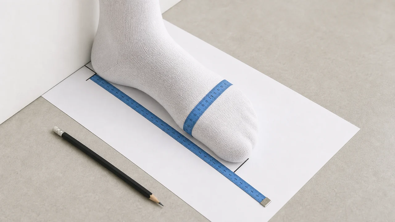 Foot length and width measurement illustration